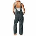 thumbnail image 4 of TMOYZQ Denim Jumpsuits for Women 2024 Casual Adjustable Straps Sleeveless V Neck Tank Baggy Overalls Stretchy Loose Wide Leg Long Jeans Pants Rompers with Pockets, 4 of 6