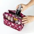 thumbnail image 6 of InnOrca Portable Travel Toiletry Bag Home Cosmetic Organizer Makeup Bag, Wine Red & Flower, 6 of 7