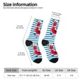 thumbnail image 2 of Fuzoiu Red Funny Crab on Blue Stripe Print Athletic Crew Socks for Men & Women,Casual Crew Socks,Above Ankle Crew Socks for Business, Casual, 2 of 6