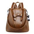 thumbnail image 1 of Mochila de cuero suave con costuras para mujer Mochila para portátil Bolso de viaje Negro, 1 of 5