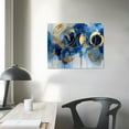 thumbnail image 4 of ARISTURING Abstract Canvas Wall Art, Blue Art Painting, Large Wall Decoration, Blue And Gold Abstract Canvas Art, Modern Art For Living Room Bedroom, Graffiti On White Background Black Framed, 4 of 6
