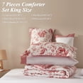 thumbnail image 5 of Bedtreat King Comforter Sets,7-Pieces Reversible Bedding Sets,Bed in a Bag with Comforter,Flat Sheet and Fitted Sheet,Pillowcases & Shams,Lisse,Mauveglow, 5 of 6