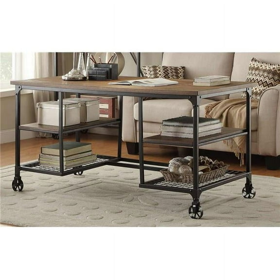 Lexicon Millwood Metal Writing Desk in Pine