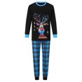 thumbnail image 2 of Conjunto de pijamas navideños familiares a juego con estampado de renos y cuadros. Pijamas de vacaciones para papá, mamá y niños., 2 of 10