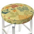 thumbnail image 3 of Balery Floral With Butterflies Velvet Round Bar Chair Cushion Cover Adjustable, Protects From Scratches And Stains, Soft & Washable Ideal For Wooden And Metal Stools - 12 Inch, 3 of 7