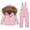 Pinks, variant on Kids 2 Piece Snowsuit Set, Girls Winter Hooded Puffer Jacket & Snow Bib Pant, Boy Ski Suits Ultralight Outfit by Llywey ,Black ,2T