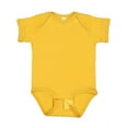 thumbnail image 3 of Rabbit Skins, Baby Soft Fine Jersey Short Sleeve Bodysuit, Mustard, Newborn, 3 of 3