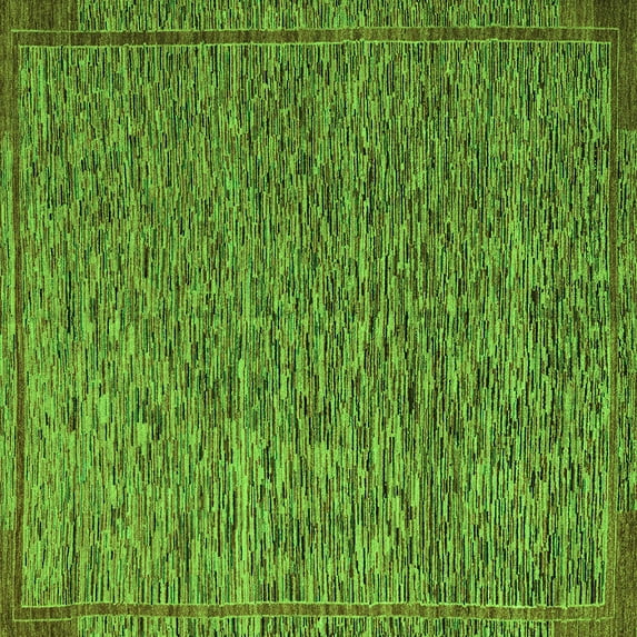 Ahgly Company Indoor Square Abstract Green Modern Area Rugs, 6' Square