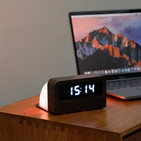 

DYTTDO Home Goods New Bedside Clock Colorful Night Light Flip Page Book Light Creative Foreign Trade Gifts Luminous Wood Clock Cost Saving Great Gifts for Family