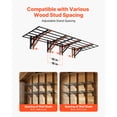 thumbnail image 3 of KFFKFF 2-Tier Heavy Duty Wall Garage Shelving, 4 Pack 2 x 3 ft Steel Wall Mounted Shelving Unit, 24 x 72 Inch Per Shelf Floating Storage Metal Rack for Garage, 1600 lbs Total Weight Capacity, Black, 3 of 9