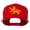 Red, variant on Lion Scroll Embroidered Flat Bill Cap - Natural OSFM