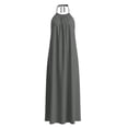 thumbnail image 5 of Taqqpue Women Summer Casual Sleeveless Maxi Dress 2026 Crewneck Loose Beach Travel Vacation Long Sundress Solid Color Plus Size Halter Dress for Women, 5 of 8