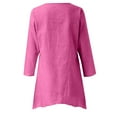 thumbnail image 4 of adviicd Pink T Shirt Womens Tops Casual V Neck Long Sleeve Criss Cross T-Shirt Summer Blouse Female T-Shirt, 4 of 5
