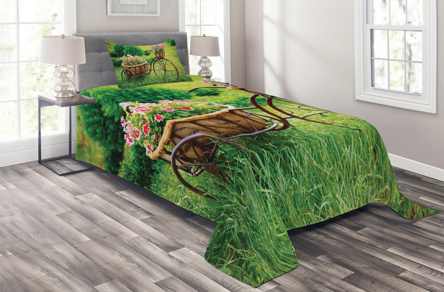Tropical Thailand Forest Print Details about   Jungle Quilted Coverlet & Pillow Shams Set 