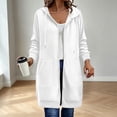 thumbnail image 3 of cocolona Long Hoodies for Women Fall Winter Casual Zipper Sweatshirts Jackets Long Sleeve Oversized Tunic Coats with Pockets, 3 of 7