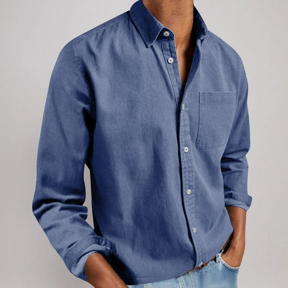 Njagoc3 Mens Long Sleeve Button - Down Hooded Shirt, Regular Fit, Versatile Style, Durable Fabricummer Business Casual and Outdoor Social Events