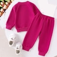 thumbnail image 6 of Kogui Baby Girl Clothes Set Kids Toddler Girl Long Sleeve Sweatshirt & Denim Straight Leg Pants Fall Winter Outfits Set 3 6 9 12 18 Months 2T 3T 4T 5T (Hot Pink,18-24 Months), 6 of 8