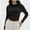 Black, variant on Womens Long Sleeve Shirts Basic Crop Tops Going Out Fall Fashion Slim Fit
