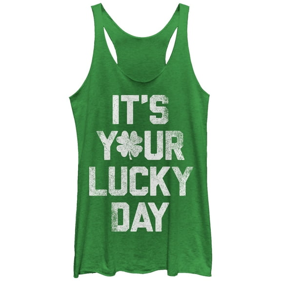 Women's Lost Gods Your Lucky Day  Racerback Tank Top Envy Green Medium