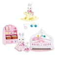 thumbnail image 2 of Juguete Casa de Muñecas Set de Bebé Conejito con Cuna, Caballito Mecedor, Accesorios y Figuras Incluidas, 2 of 4