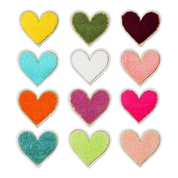 40pcs Pink Red Heart-Shaped Patches Iron On Small Love Heart Stickers DIY  Craft Embroidered Appliques for Clothes Decor