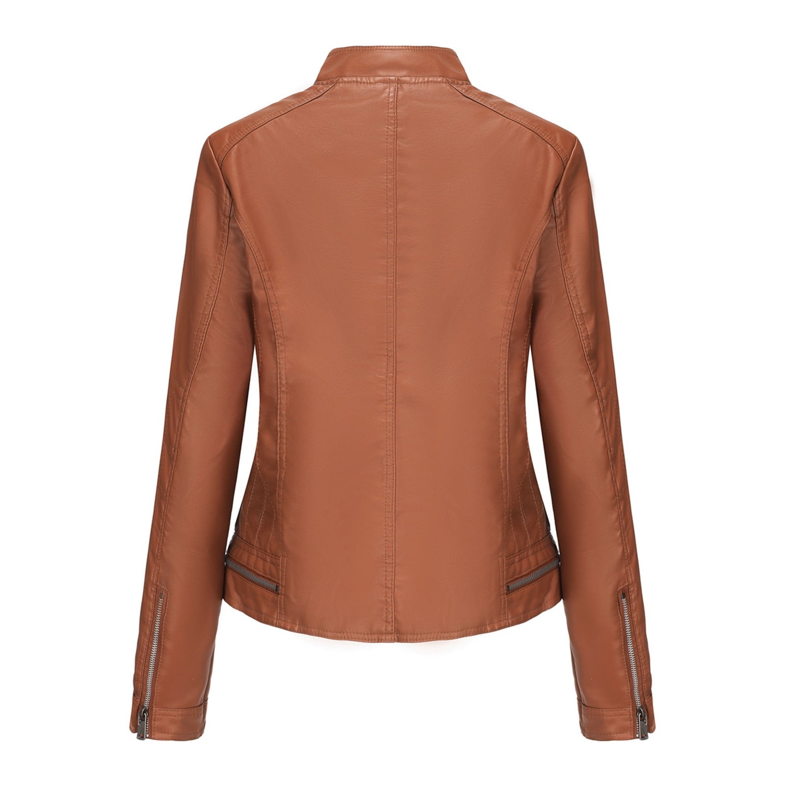 Leather Jacket Women 2024 Fall Women's Faux Leather Blazer Jacket Vegan Leather Coat for Women Relaxed-fit Bomber Jacket Women Outerwear Jackets & Coats