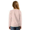 thumbnail image 2 of Xoenoiee Axolotl Milk Tea Stripe Print Girls Long Sleeve Shirts Crew Neck Tunic Tops Pullover Casual Front Tie Shirts for Gilrs Soft Comfy Blouses, 5-6 Year, 2 of 7