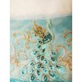 thumbnail image 3 of BR-37 3 Pieces Embroidery Floral Peacock Multicolor Window Kitchen Curtain Set 2 Tier + 1 Swag Valance for Kitchen Rod Pocket Top, 3 of 5