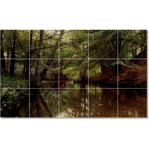 Ceramic Tile Mural-Peder Mork Monsted Historical Tile Mural Contemporary Home Renovations. 21.25" w x 12.75" h using (15) 4.25 x 4.25 ceramic tiles