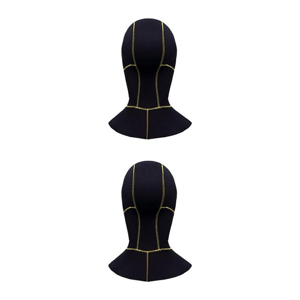 Soidarity Keep Diving DH-321 Nylon Dive Cap Capucha flexible a prueba de frío Hombres Mujeres Head Cover Surf a prueba de fugas Sombrero subacuático Línea amarilla S 2piezas Soidarity CBP188174
