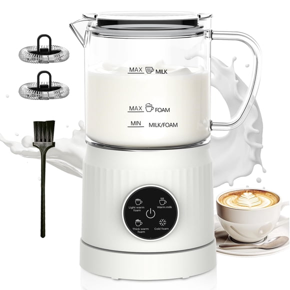 Espumador de leche Casimhu eléctrico 4 en 1 con pantalla táctil LED de 400 ml