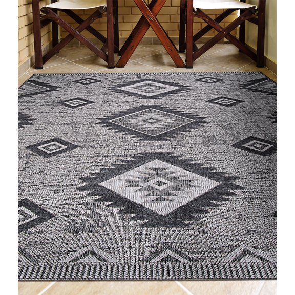 Couristan Veranda Posh Light Grey-Anthracite Indoor/Outdoor Area Rug