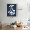 thumbnail image 2 of Xecao Shark for Ready-to-Hang Canvas Art 12x16 Inches - Waterproof HD Print Solid Wood Frame for Gifting,Vertical, 2 of 8