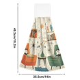 thumbnail image 6 of Yayeee Kitchen Hanging Hand Towels Set of 2 with Loop Bathroom Absorbent Tie Towel, Beige Cats Reading, 6 of 7