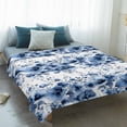 thumbnail image 4 of Blue Floral Blanket Soft Cozy Warm Throw Blanket for Couch, Plush Fuzzy Flannel Fleece Blankets for Sofa, Vintage Farmhouse Garden Flower Leaves Bed Blankets Lightweight Gifts for Women, 40"x50", 4 of 9