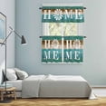 thumbnail image 5 of Teal Blue Brown Kitchen Curtains Sets for Windows 24 Inch Length, Home Vintage Farmhouse Retro Wooden Rod Pocket Window Treatments Tier Curtains and Valances Set for Bedroom/Bathroom, 5 of 8