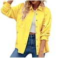 thumbnail image 2 of Yuwull Women'S Oversized Mid Long Denim Jacket Jean Biker Coat Causal Work Jean Clothes Botton Up, 2 of 7
