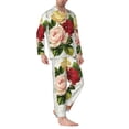 thumbnail image 2 of Naloa Vintage Bike Flower Butterfly Men’s Pajamas Set - Long Sleeve Button Down Sleep Shirt and Pajama Bottoms Sleepwear Set-Large, 2 of 7