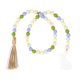 thumbnail image 5 of Guirnalda de cuentas de madera de Pascua con borlas, estilo rústico de granja, primavera, vacaciones Estilo macarrón, 5 of 8