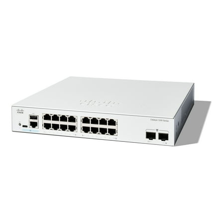 Cisco Catalyst 1200-16T-2G - Switch - L3 - smart - 16 x 10/100/1000   2 x Gigabit Ethernet SFP - rack-mountable
