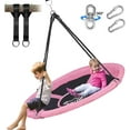 thumbnail image 4 of KEESTP Swing for Kids Sturdy & Comfortable 43 Inch Saucer Tree Swing Flying Indoor Outdoor Play Set Swing for Kids - Pink, 4 of 9