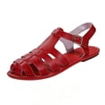 thumbnail image 3 of Going Out Shoes for Women, Wide Width Sandals for Women, Sandals Wide Feet, Women's Mexicanos Huaraches Sandals Summer Beach Vacation Closed Toe Ankle Strap Flats Walking Wedding Shoes, Red 8, 3 of 8