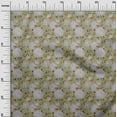 thumbnail image 2 of oneOone Cotton Jersey Light Olive Green Fabric Leaves & Flower Sewing Material Print Fabric By The Yard 58 Inch Wide, 2 of 4