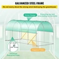 thumbnail image 3 of VEVORbrand Walk-in Tunnel Greenhouse, 15 x 7 x 7 ft Portable Plant Hot House w/ Galvanized Steel Hoops, 1 Top Beam, Diagonal Poles, Zippered Door & 8 Roll-up Windows, White, 3 of 9