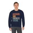 thumbnail image 5 of Engineer Husband Dad Engineering Sweatshirt Gifts Crew Neck Shirt Long, 5 of 5