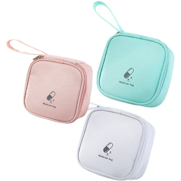 3Pcs Portable First Aid Kit Medicine Bag Fabric Medical Kit Rescues Pack Oxford Cloth Emergency Supplies Bag Handle Strap First Aid Kit for Home Travel and Outdoor Sports with Pattern Style