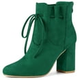 thumbnail image 1 of Botines Allegra K con punta redonda y tacón grueso para mujer Verde 38, 1 of 7