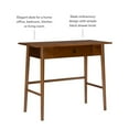thumbnail image 4 of Linon Samantha 1-Drawer Mid-Century Wood Desk with Rounded Legs in Walnut Brown, 4 of 15