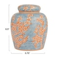 thumbnail image 2 of Creative Co-Op Decorative Ceramic Ginger Jar with Lid, Blue, 2 of 4