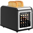 thumbnail image 2 of 2 Slice Toaster Touch Screen, Stainless Steel Toasters Digital Timer 2 Slot Toasters, 8 Shade Settings 6 Bread Types for Bagel, C, 2 of 9